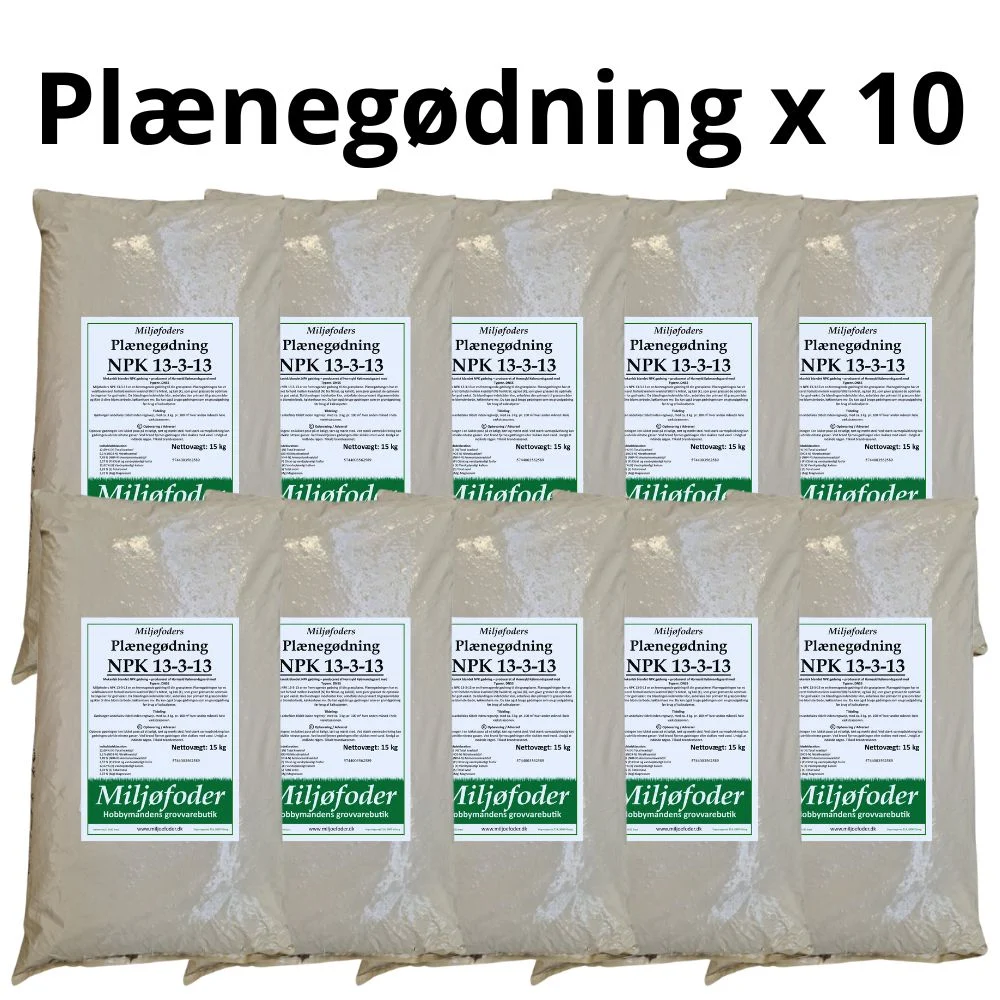 10 x 15 kg plænegødning NPK 13-3-13