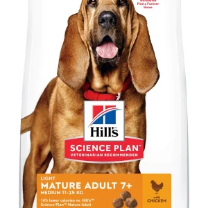 12kg Hills Canine Mature Light Medium Chicken til hunde på+7 år