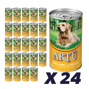 24 x Artu Dåsemad til hund med kylling 415 g