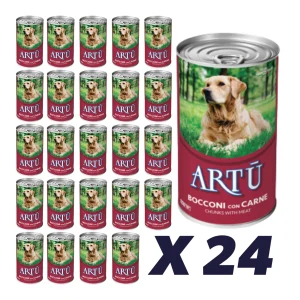 24 x Artu Dåsemad til hund med oksekød 415 g