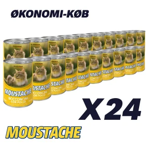 24 x Moustache Dåsemad til kat med kylling 415 g
