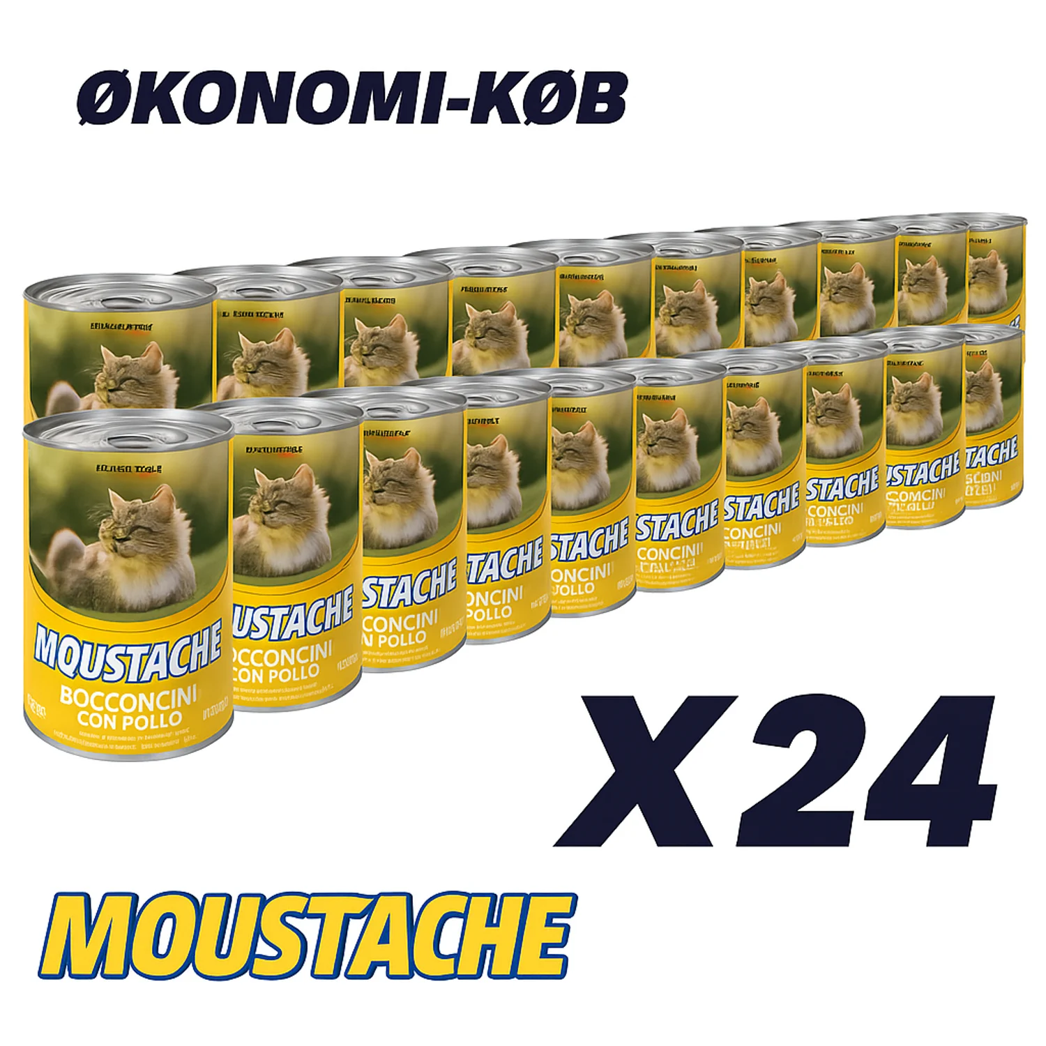 24 x Moustache Dåsemad til kat med kylling 415 g