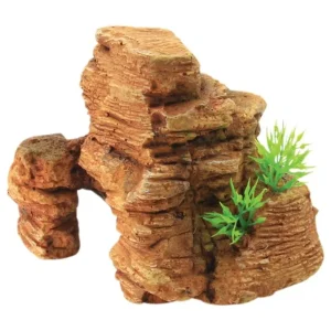 4FISH Sten 12,5×8,3×9 cm – naturtro akvariedekoration med skjul
