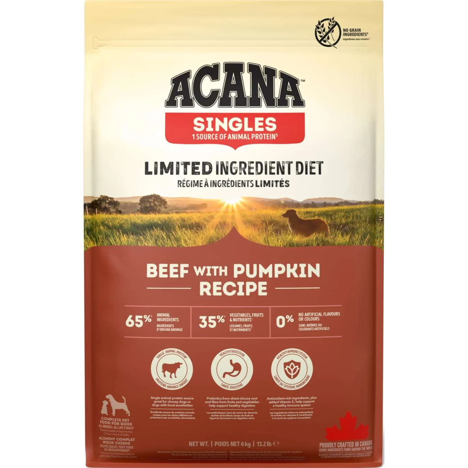 ACANA Singles Beef With Pumpkin Recipe (oksekød og græskar)