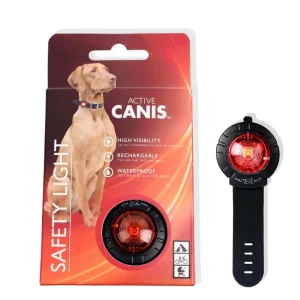Active Canis Rød Safety Light – Vandtæt hundelygte