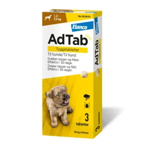 AdTab hund 3×56,5mg 1,3-2,5 kg