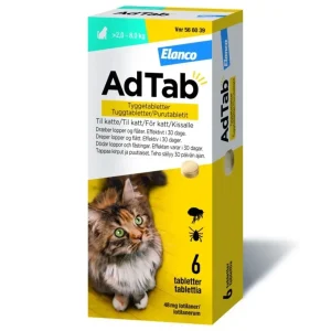 AdTab kat >2–8 kg 48 mg 6stk – loppe- og flåtbehandling