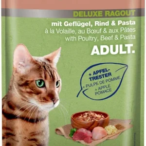 Adult Deluxe Ragout, pouch fjerkræ, okse & pasta 100 g