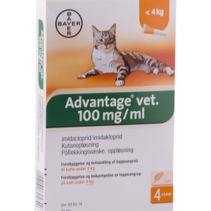 Advantage t/kat 4 x 0,4 ml op til 4 kg