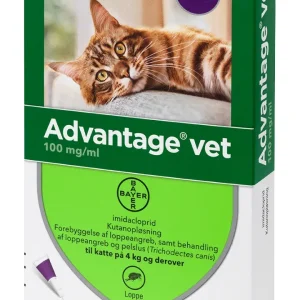Advantage Vet 100 mg/ml loppemiddel til katte på 4kg og derover