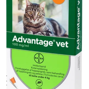 Advantage Vet 4x0,4ml loppemiddel til katte under 4kg