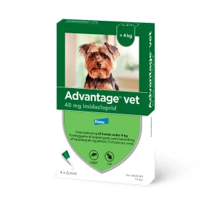 ADVANTAGE VET Loppemiddel hund under 4 kg - 4x0,4 ml