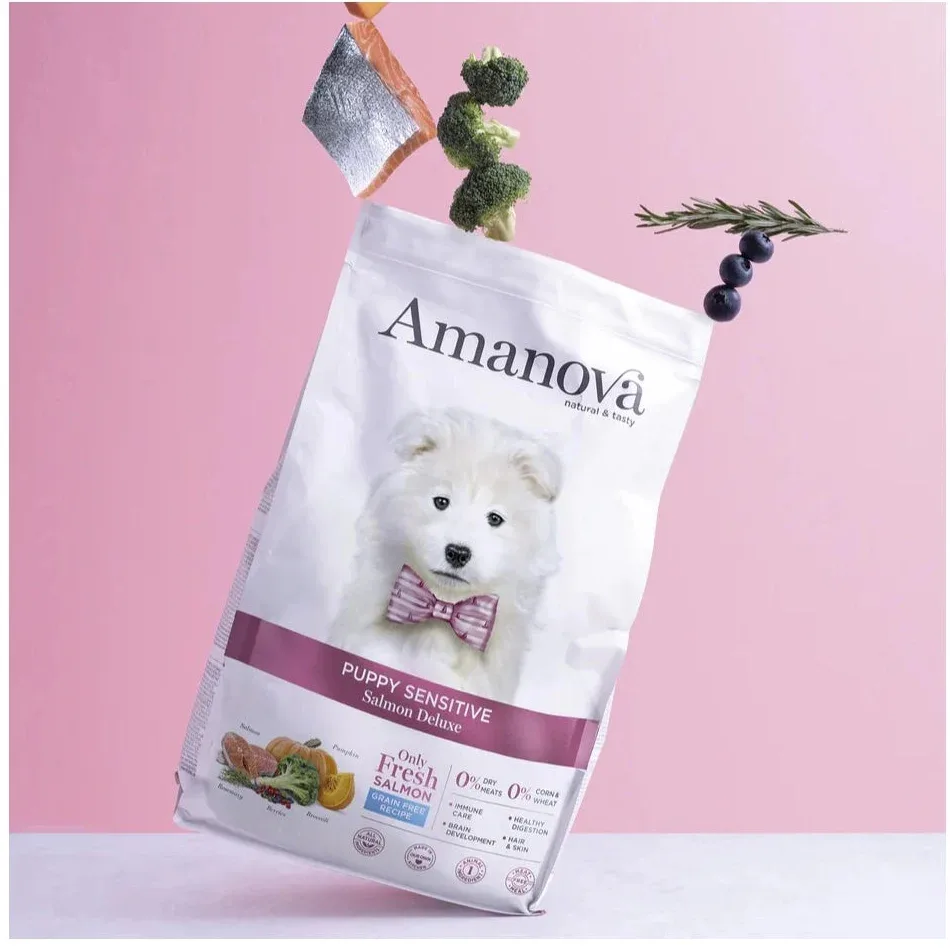 Amanova Luksus Laks Sensitive – Kornfrit hvalpefoder – 7 kg