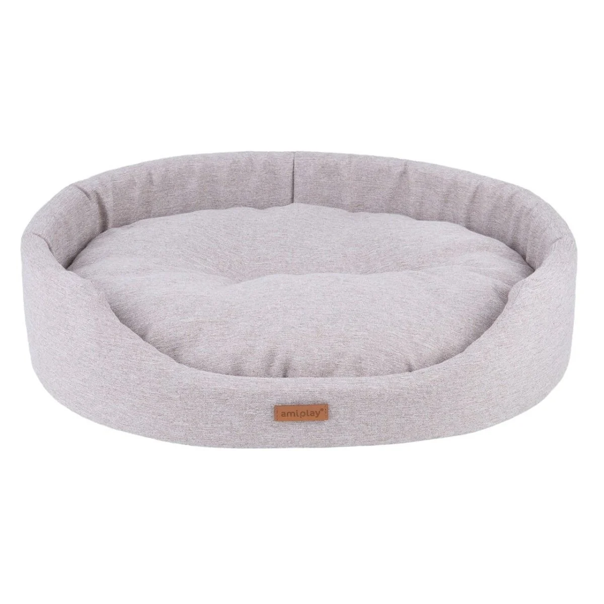 Amiplay oval hundeseng Cream M–XXL – Komfortabel og stilren - Image 2