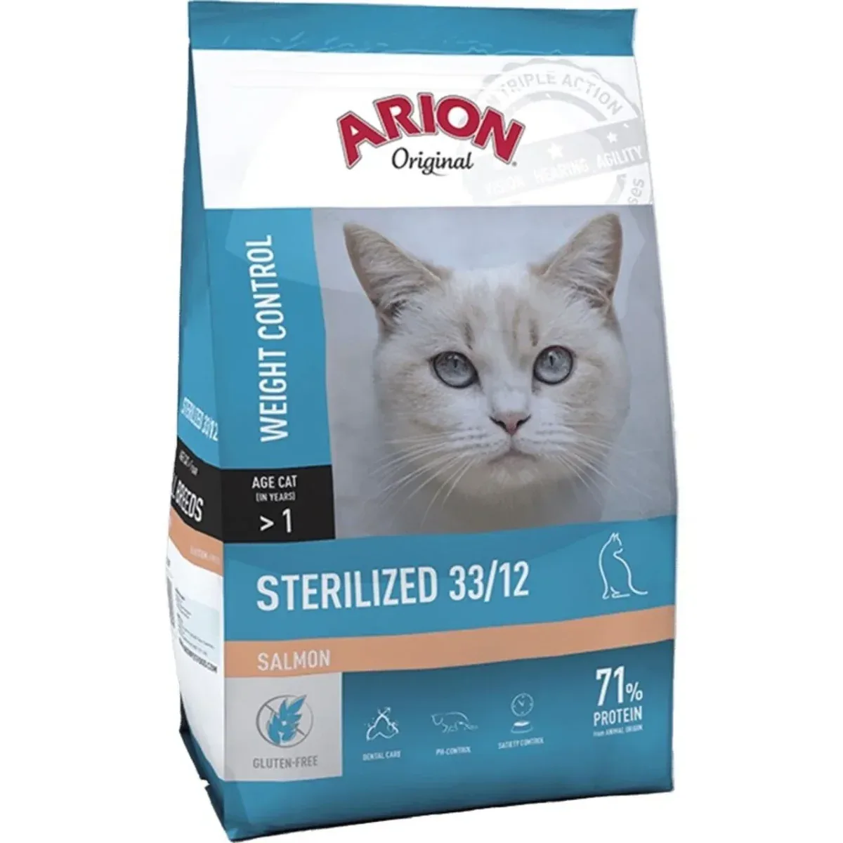 Arion Original Cat Sterilized Salmon 7,5 kg – kornfrit kattefoder