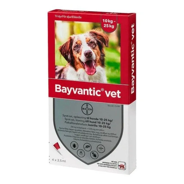 Bayvantic Vet - til forebyggelse og behandling af flåt- og loppe-angreb til hunde. - Image 2