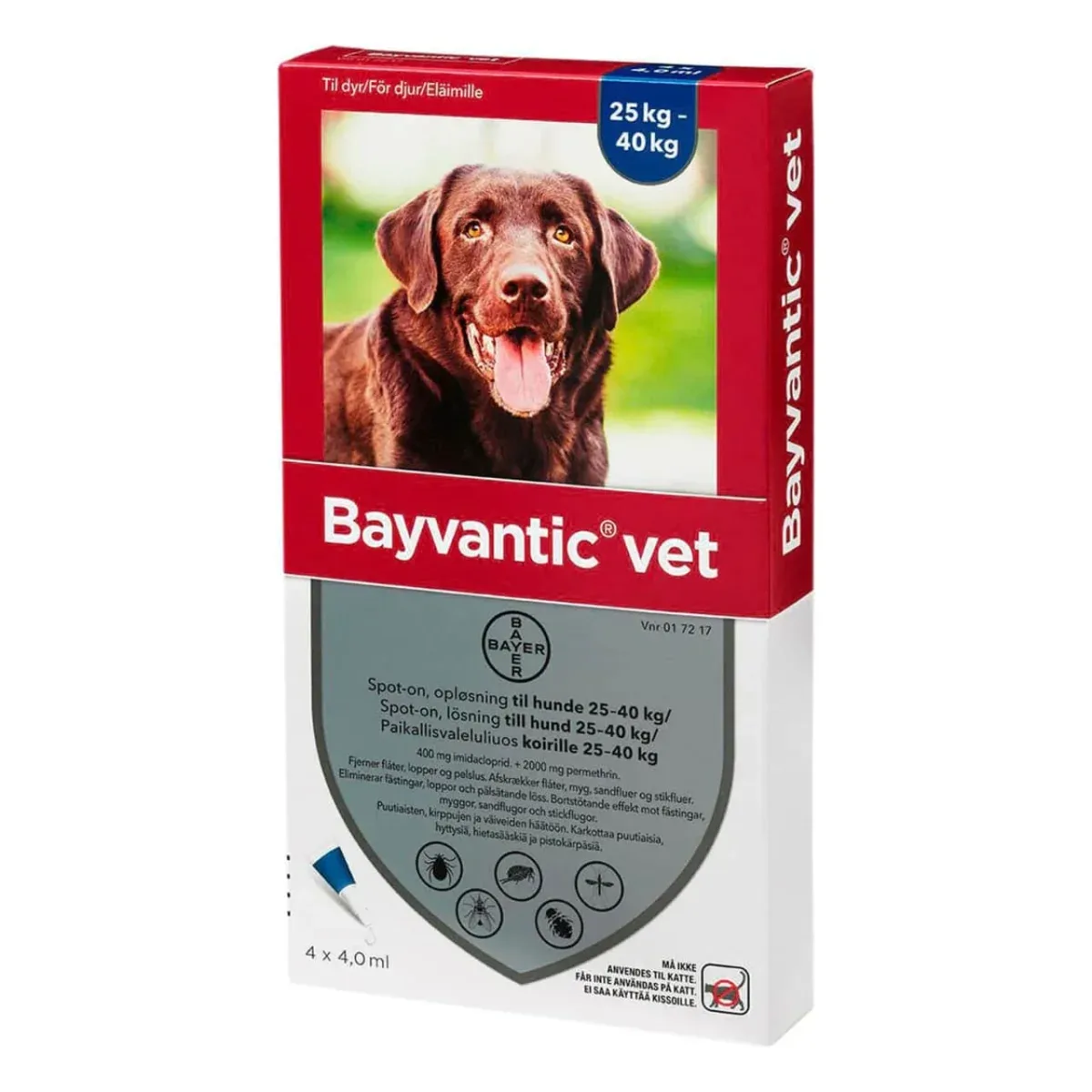 Bayvantic vet til hund 25-40kg loppe/flåtmiddel