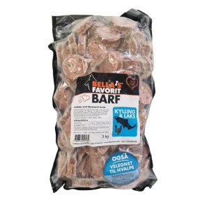 Bella’s Favorit Barf Laks/kylling 3 kg