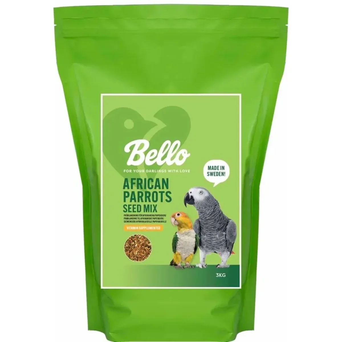 Bello African Parrot Seed Mix 3 kg – Frøfoder til papegøjer