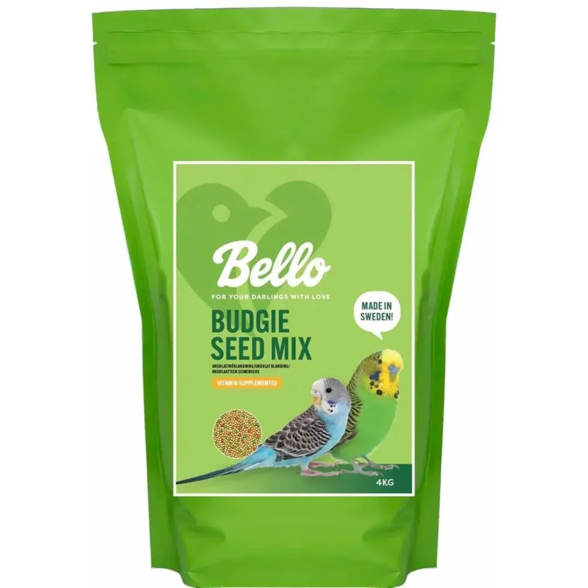 Bello Budgie Seed Mix 4 kg – Frøfoder til undulater