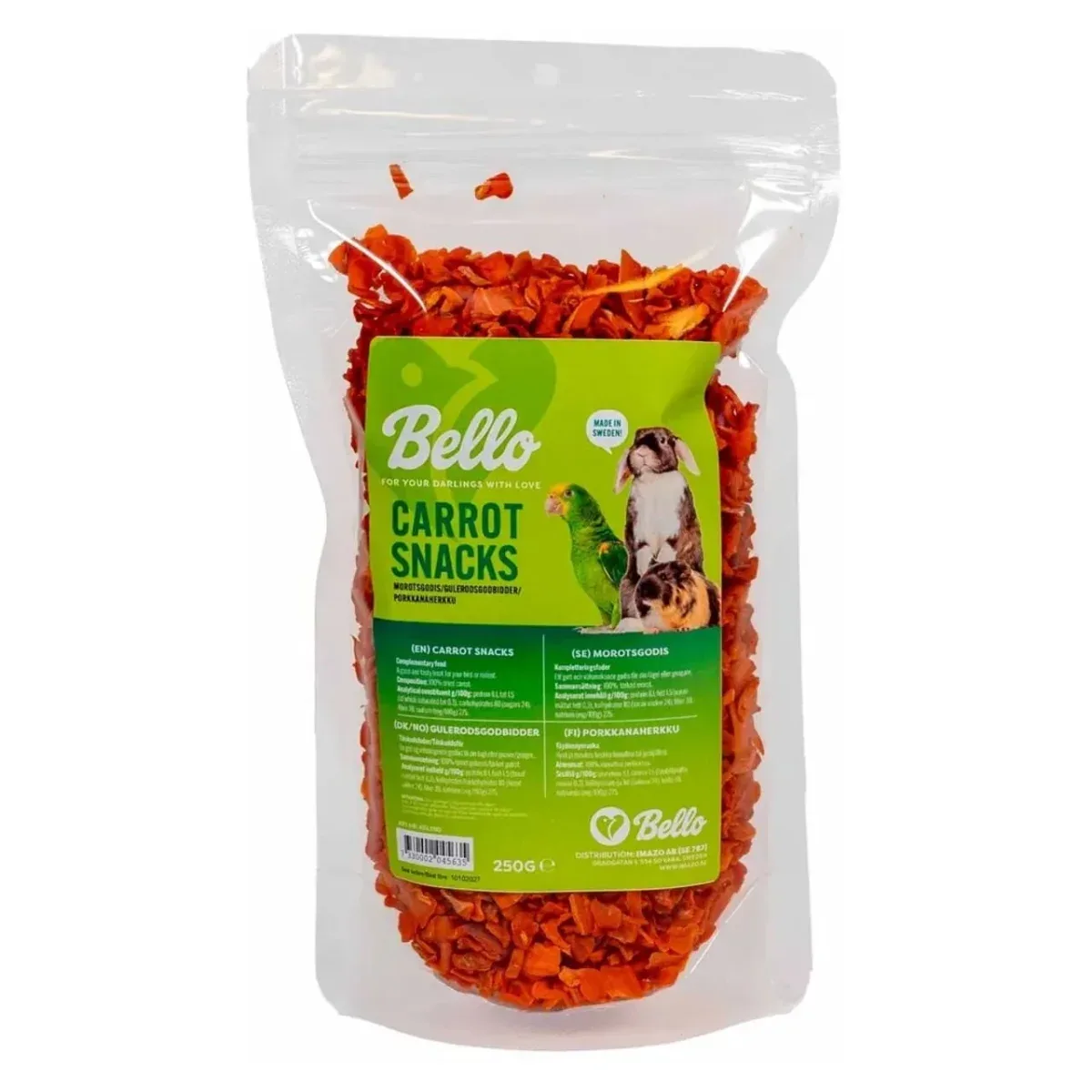 Bello Gulerodssnacks 250 g – Naturlig grøntsagssnack til smådyr