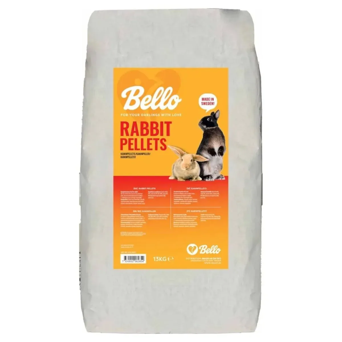 Bello Kaninpiller 13 kg – fuldfoder med græsmel og fibre