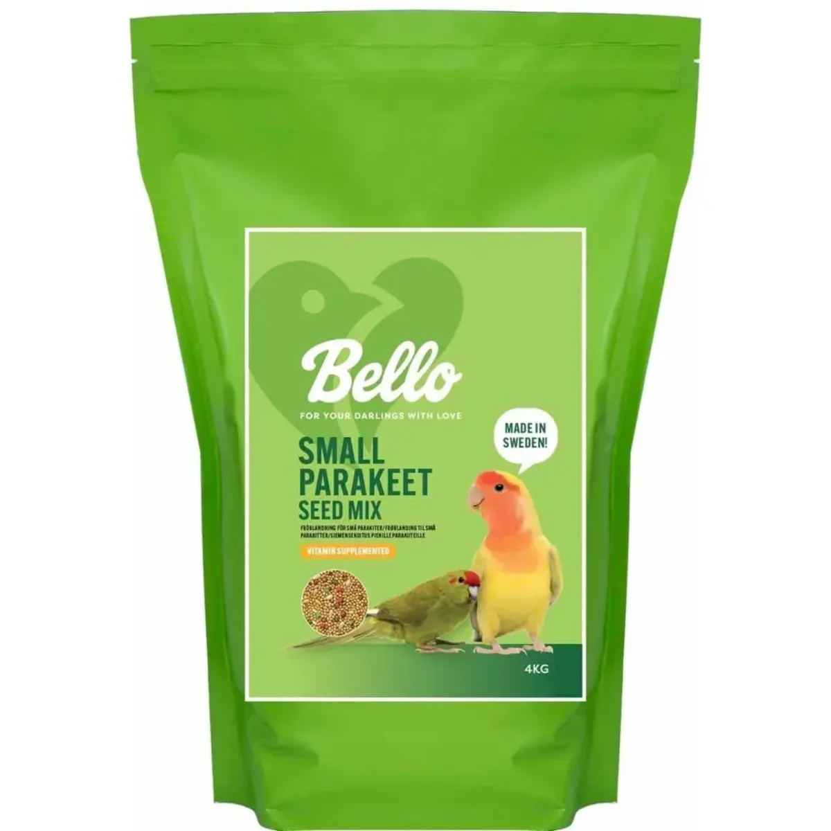 Bello Small Parakeet Seed Mix 4 kg – Frøfoder til parakitter