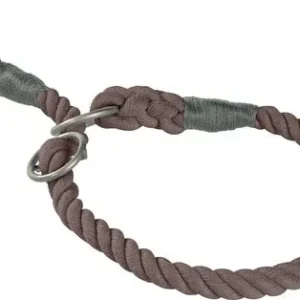 Bomulds halsbånd L 60 cm brun rund