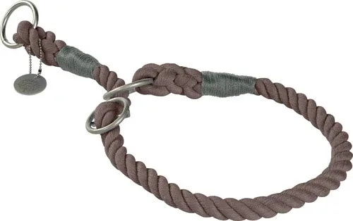 Bomulds halsbånd M 50 cm brun rund