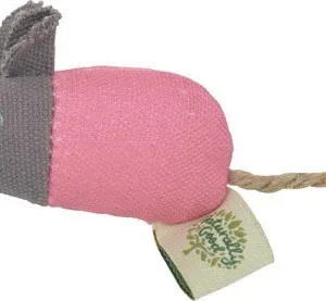 Bomulds mus 11 cm pink/brun