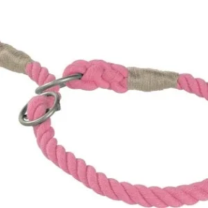 Bomulds retriever halsbånd L 60 cm pink rund