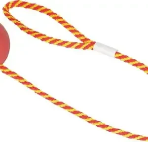 Bomuldsreb med bold 60 cm rød/gul