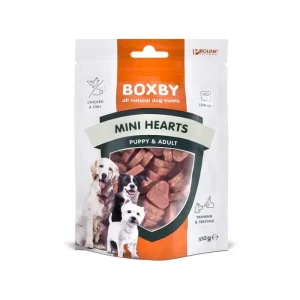 Boxby Kornfri Godbidder Puppy Mini Hjerter 100g
