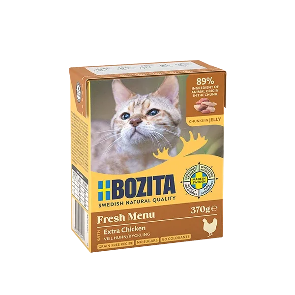 Bozita med ekstra kylling i gelé 370 g - Vådfoder til voksne katte