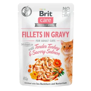 Brit Care Vådfoder Til Kat Mør Kalkun & Laks i Sovs 85g - NOV DATOVARER