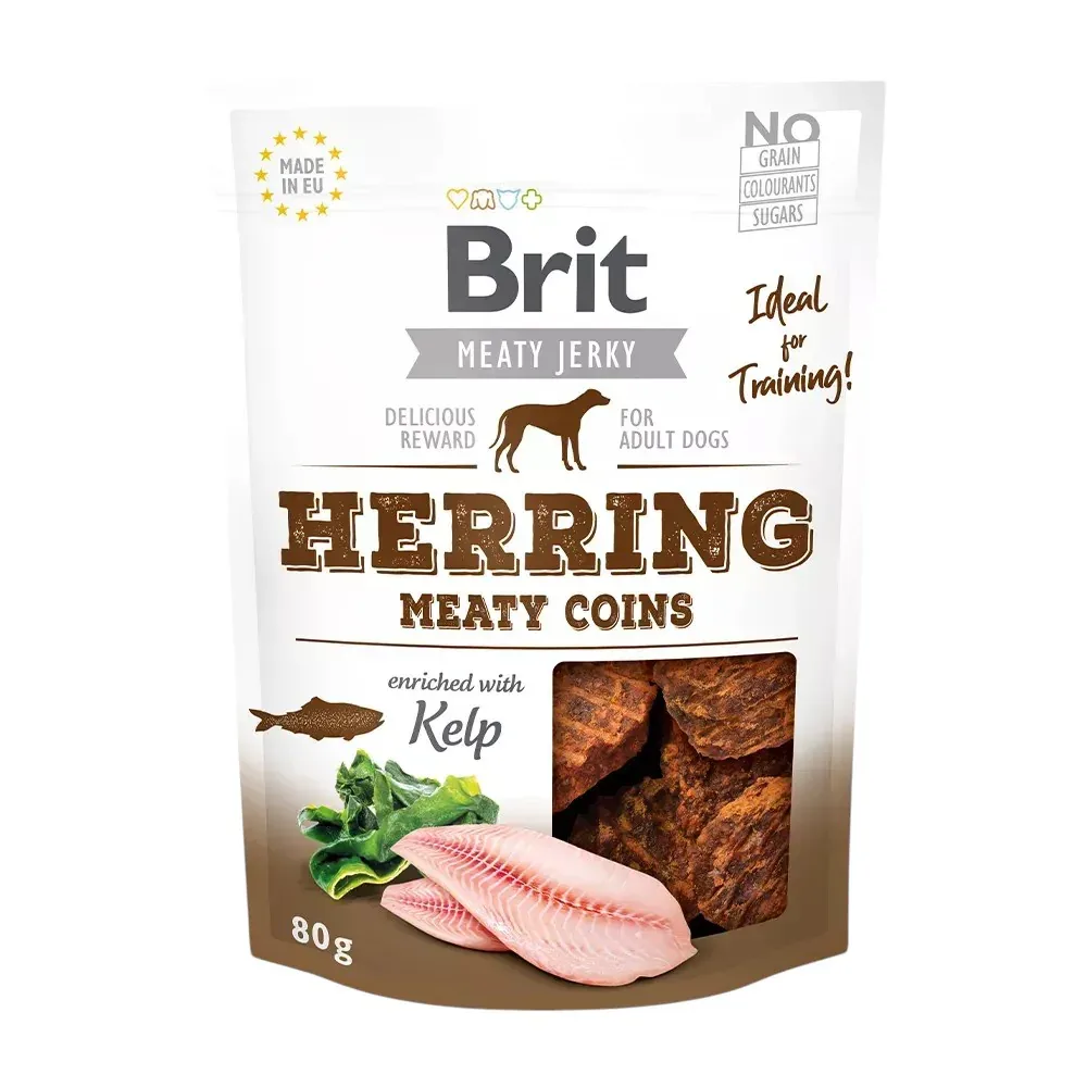 Brit – Meaty Jerky – Snacks m. Sild – 80g