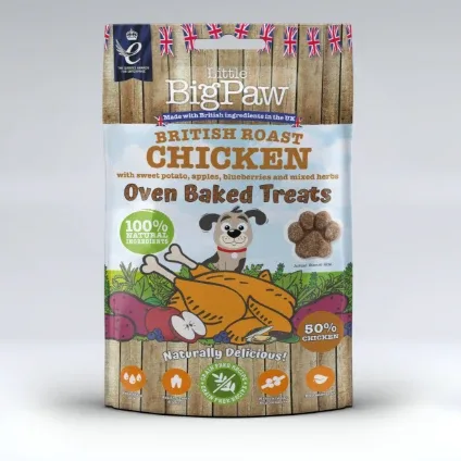 British Roast Chicken Oven Baked Treats for Dogs – 130g
