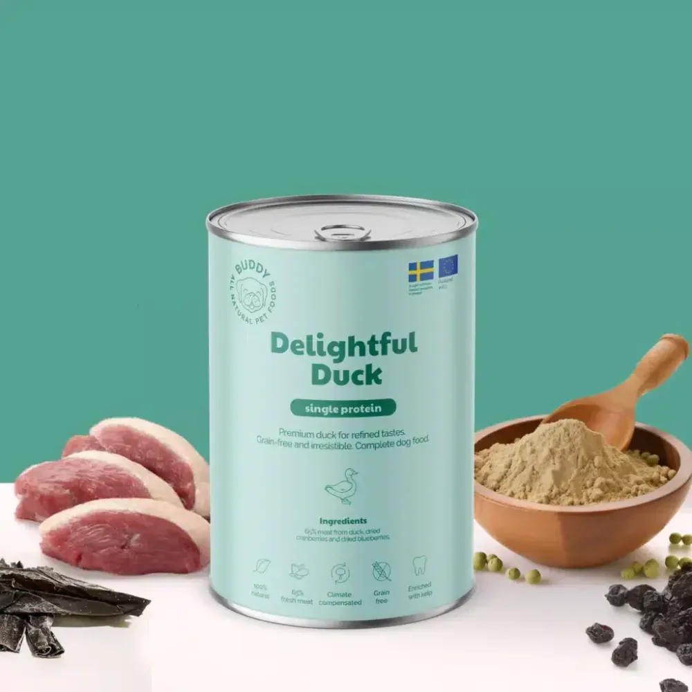 Buddy Pet Foods – Vådfoder m. And – Kornfri – 400g