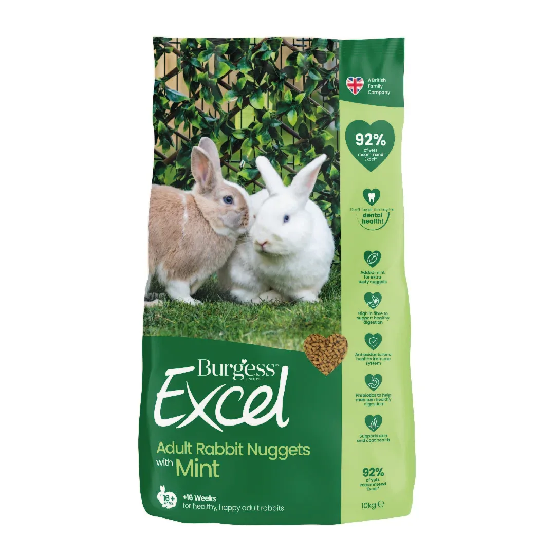 Burgess Excel Kaninfoder Nuggets – Med Mint – 10kg