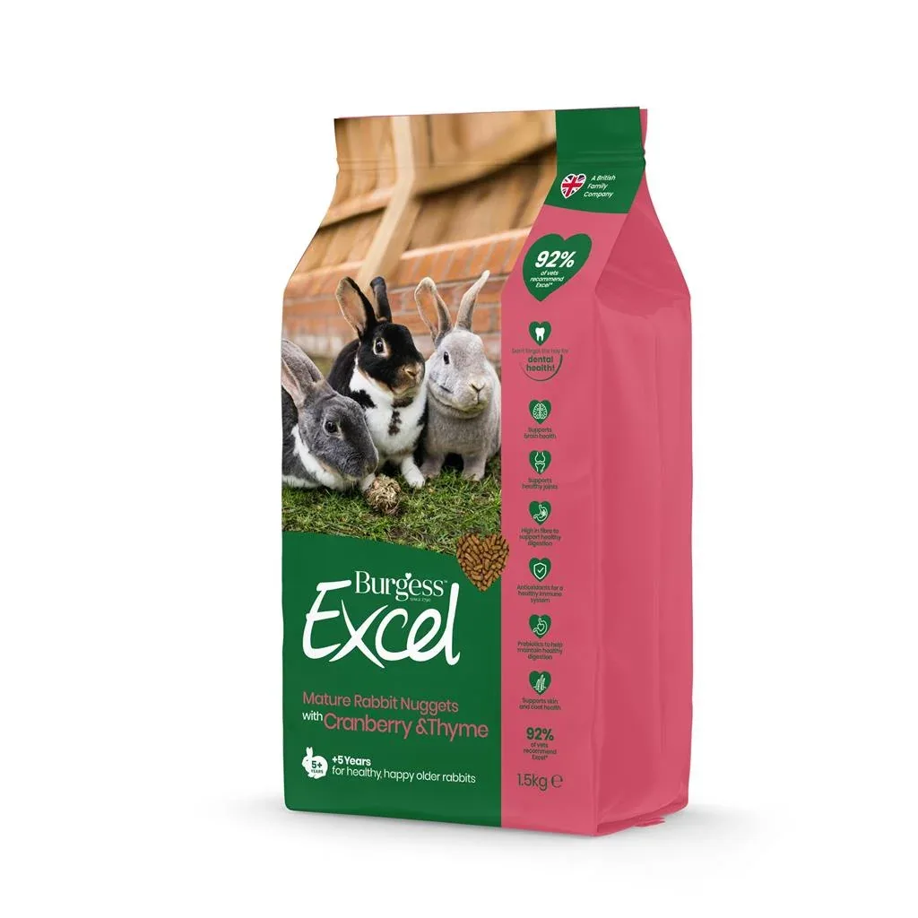 Burgess Excel Senior Kaninfoder – Tranebær & Ginseng til ældre kaniner - Image 2
