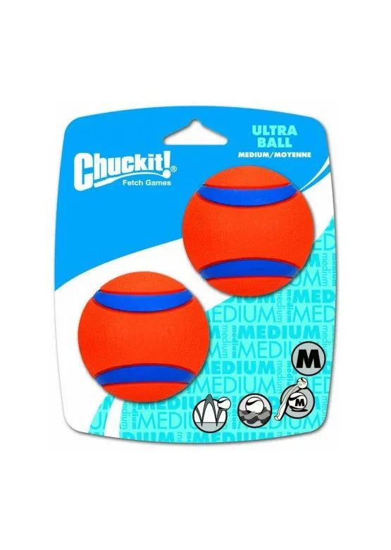 Chuckit Ultra Ball (meget stærk gummi) Medium 2-pak