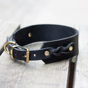Collarfull houndhalsbånd i fedtlæder