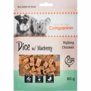 Companion Chicken Dice W/ Blueberries – 80 g.