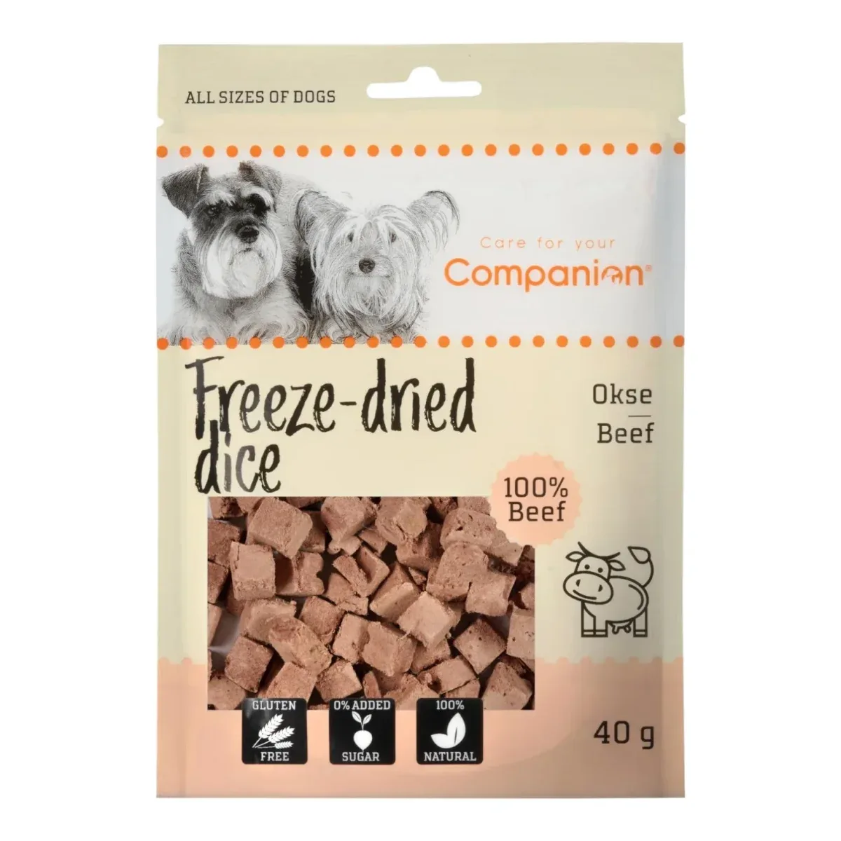 Companion – Godbidder – Frysetørret m. Okse – 40g.