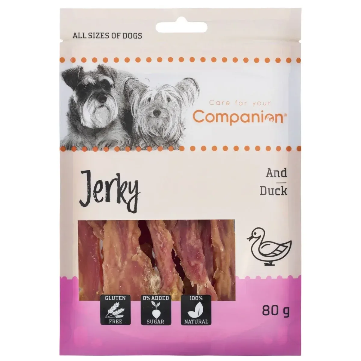 Companion Jerky med And 80 g – Naturlig snack