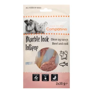 Companion – Marble look Slikkepind – Okse & Torsk 2x 35g