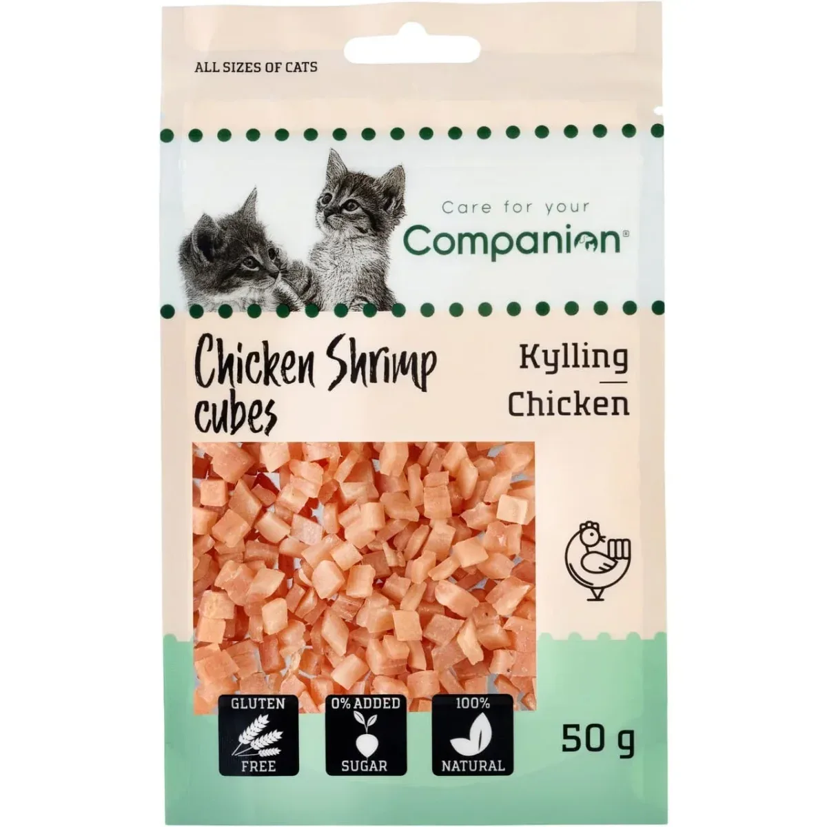 Companion Shrimp Cubes med kylling og rejer 50 g