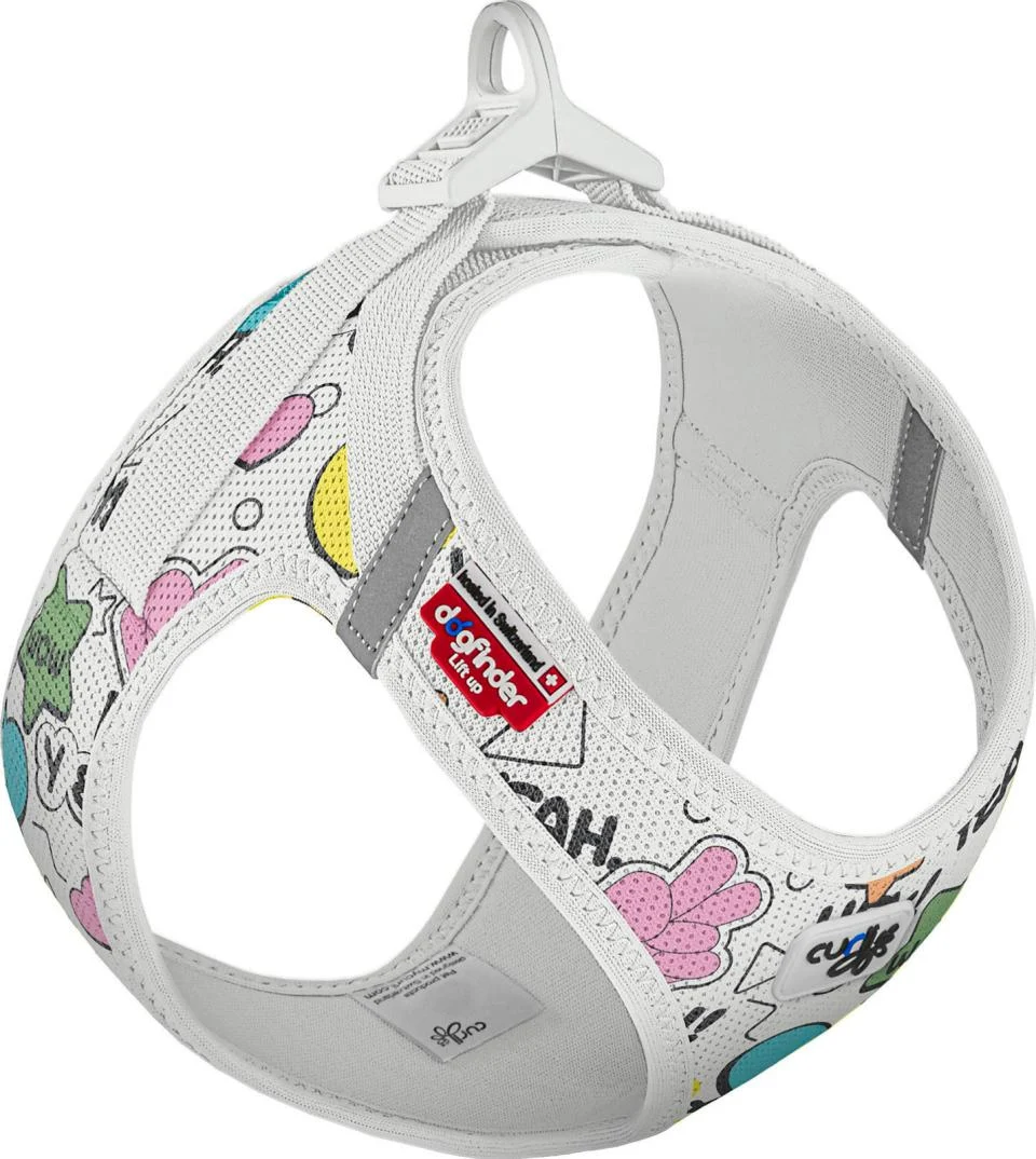 CURLI VEST hundesele, Clasp Air-Mesh - comic Lysegrå, Limited Edition