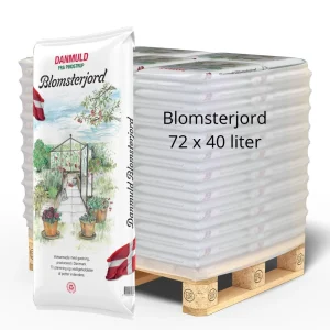 Danmuld Blomsterjord 40 L HEL PALLE leveret