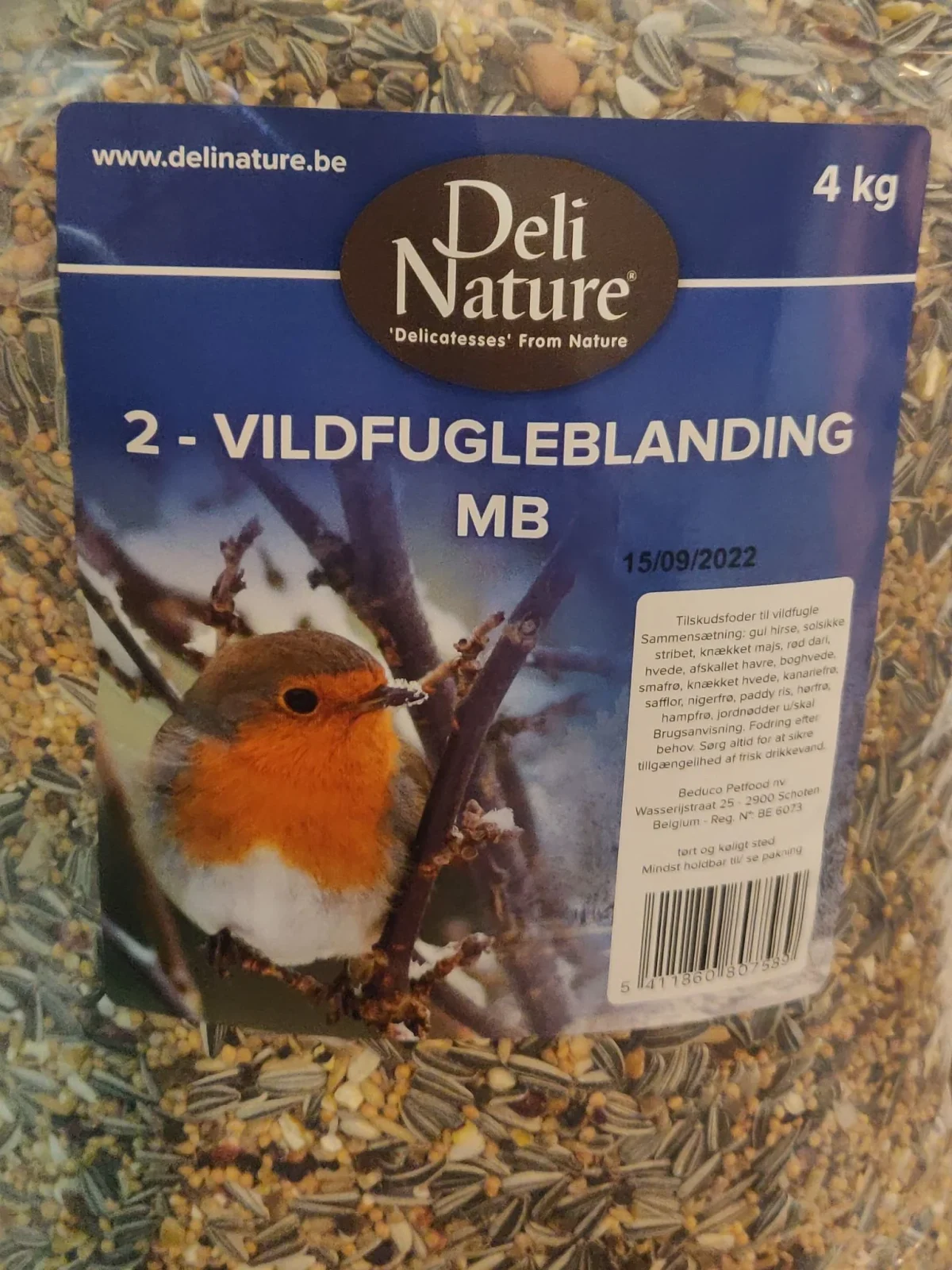 Deli Nature Vildtfuglefrø med hampfrø, hørfrø og jordnødder 4KG